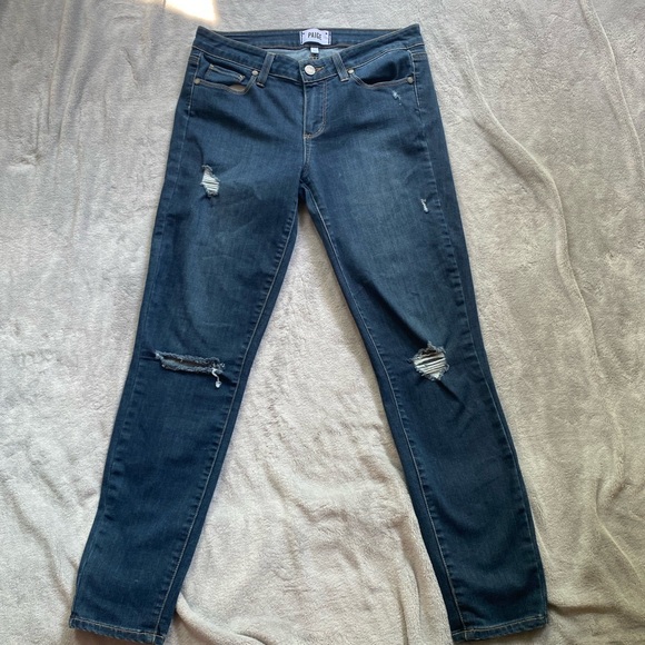 PAIGE Verdugo Ankle Dark Skinny Jeans - Picture 2 of 8